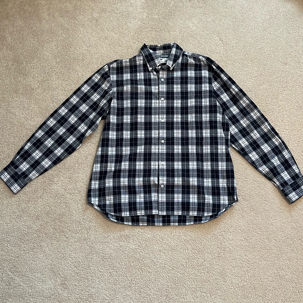 Old Navy Black and White Plaid Shirt